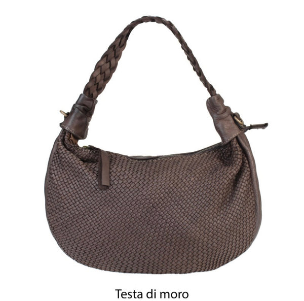 Borsa portapranzo isolata in tela di cotone cerato per donna / Borsa di  design / Leggera, spaziosa, pieghevole / Manico lungo in vera pelle -   Italia